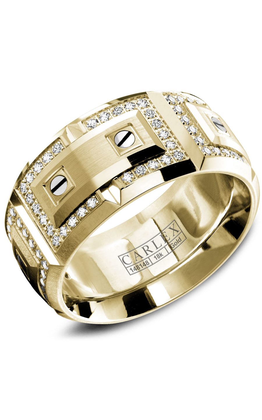 18K Yellow Gold Gents Round Wedding Band