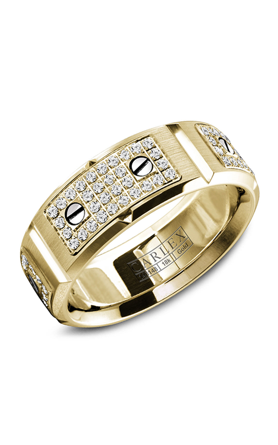 18K Yellow Gold Gents Round Wedding Band