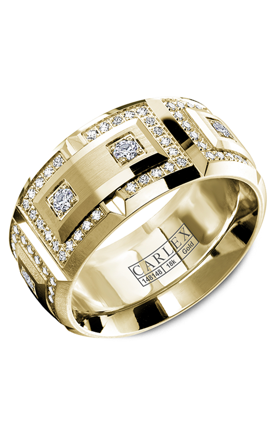 14K Yellow Gold Gents Round Wedding Band