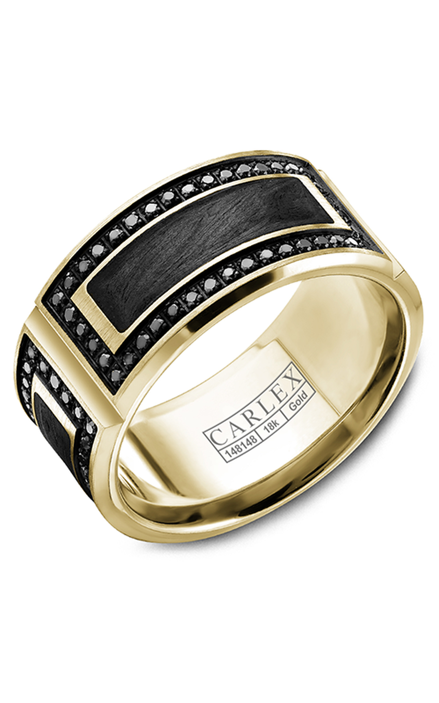 14K Yellow Gold Gents Round Wedding Band