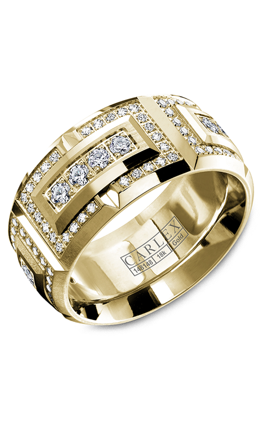 18K Yellow Gold Gents Round Wedding Band
