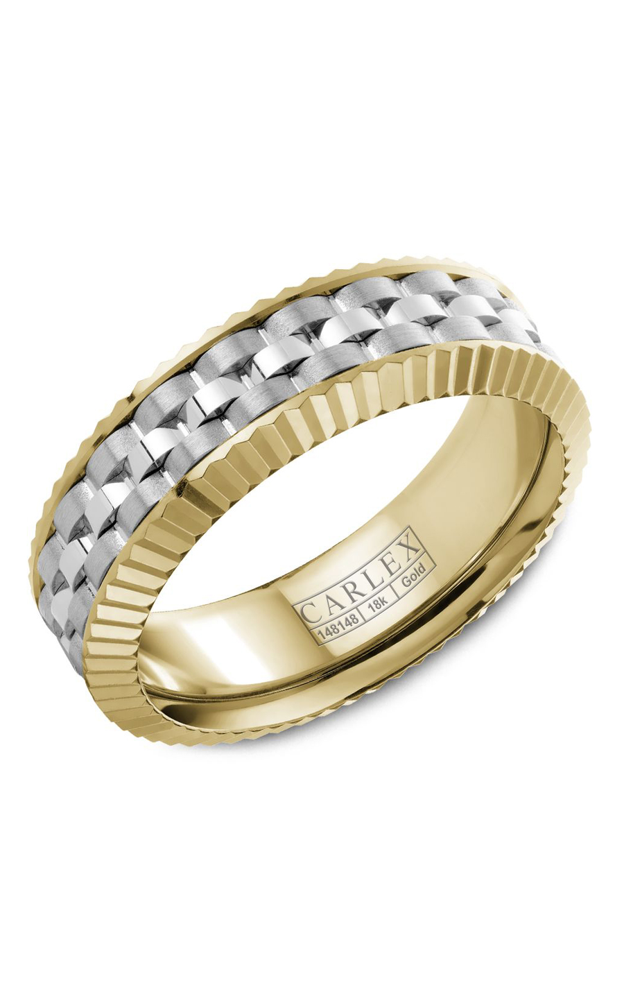 18K White Gold and 18K Yellow Gold Gents Wedding Band
