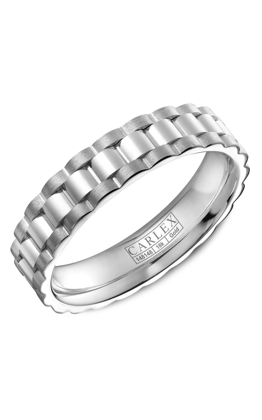 18K White Gold Gents Wedding Band