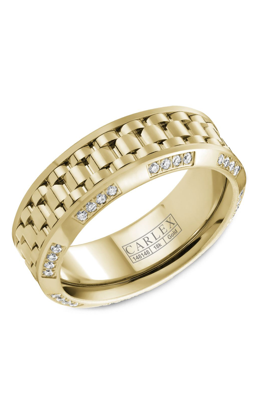 18K Yellow Gold Gents Round Wedding Band