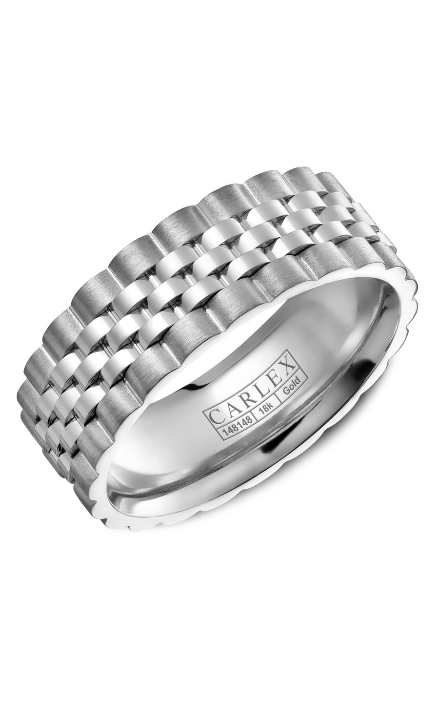 18K White Gold Gents Wedding Band