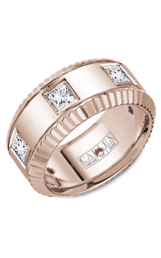 18K White Gold Gents Princess Diamond Wedding Band