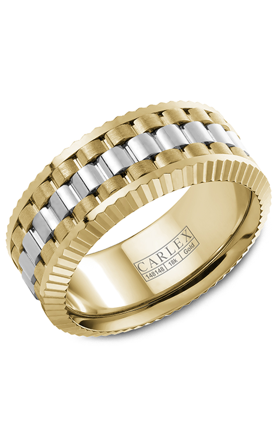 14K White Gold and 14K Yellow Gold Gents Wedding Band