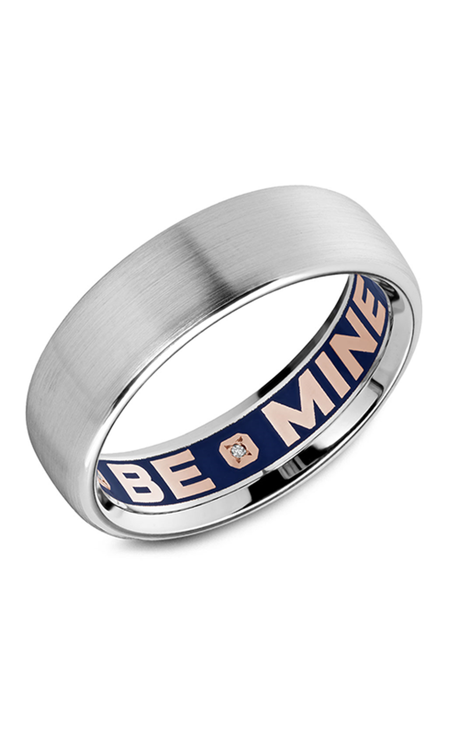 18K White Gold Gents Round Wedding Band