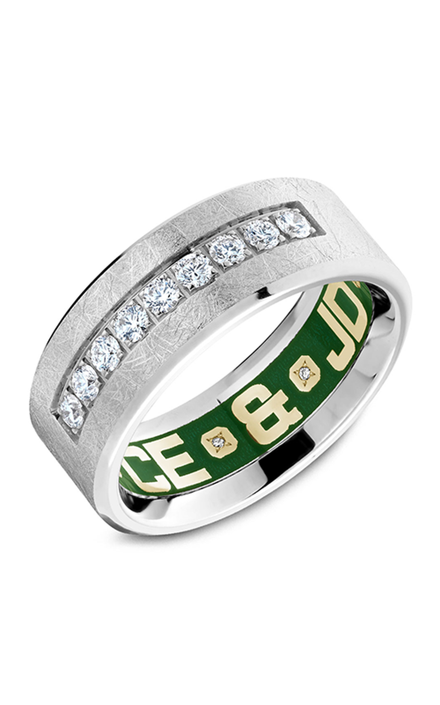 18K White Gold Gents Round Wedding Band