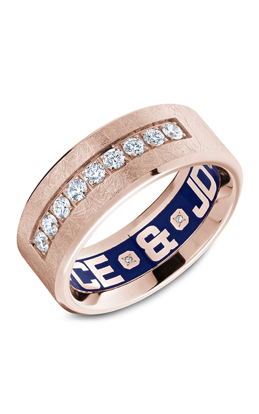 18K Rose Gold Gents Round Wedding Band