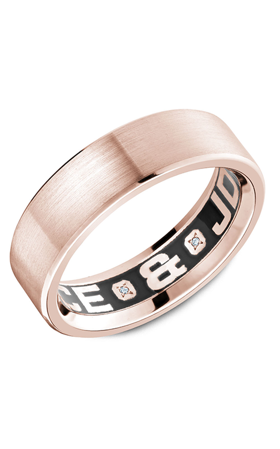 14K Rose Gold Gents Round Wedding Band