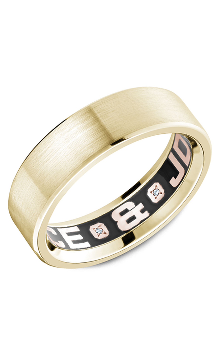 14K Yellow Gold Gents Round Wedding Band