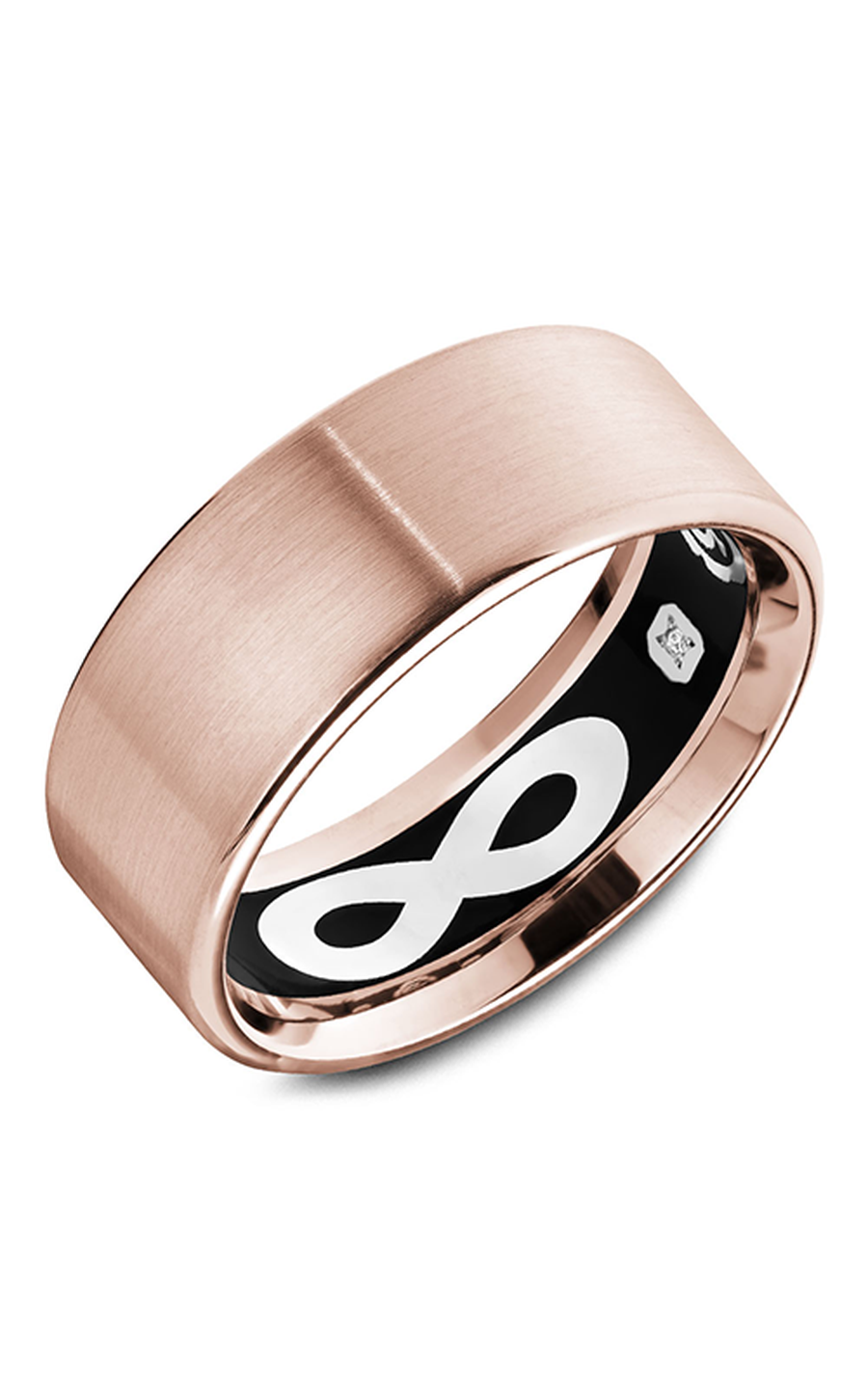 18K Rose Gold Gents Round Wedding Band