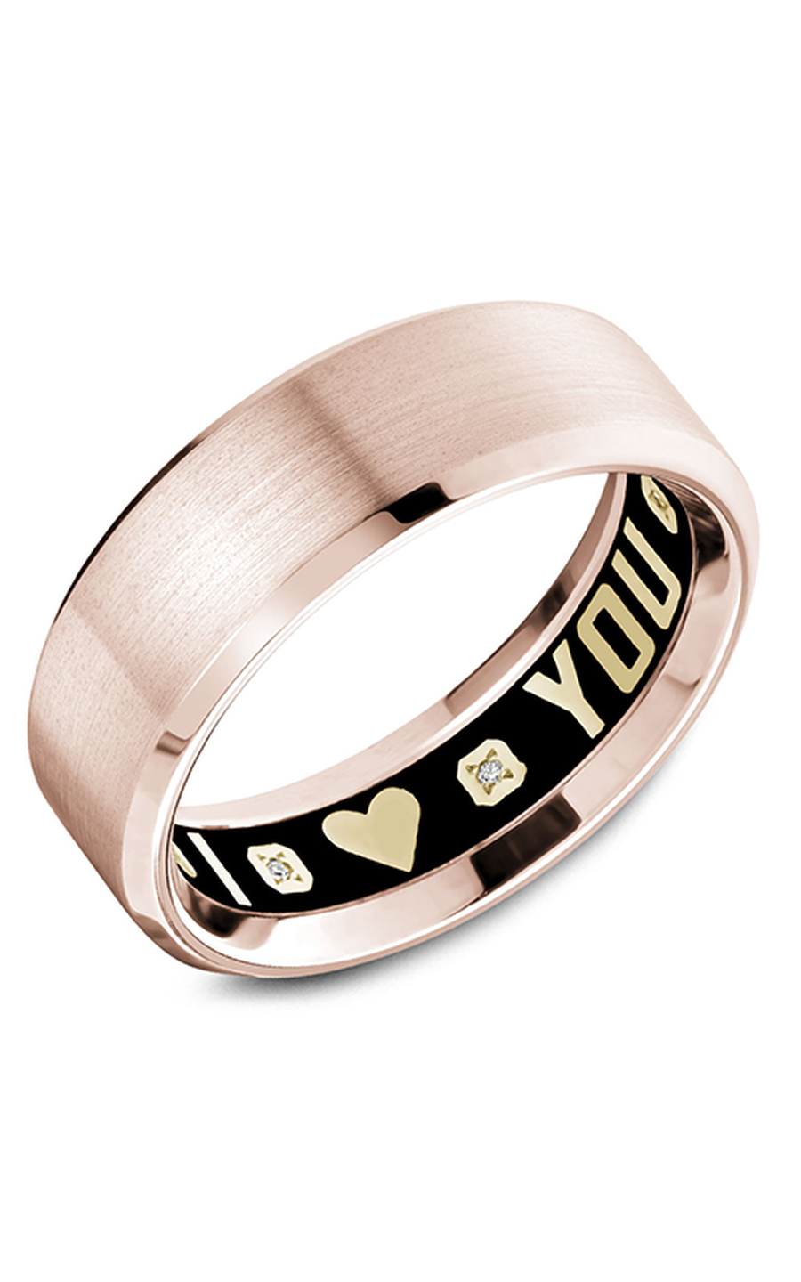 14K Rose Gold Gents Round Wedding Band