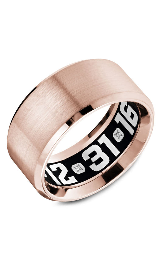 18K White Gold Gents Round Diamond Wedding Band