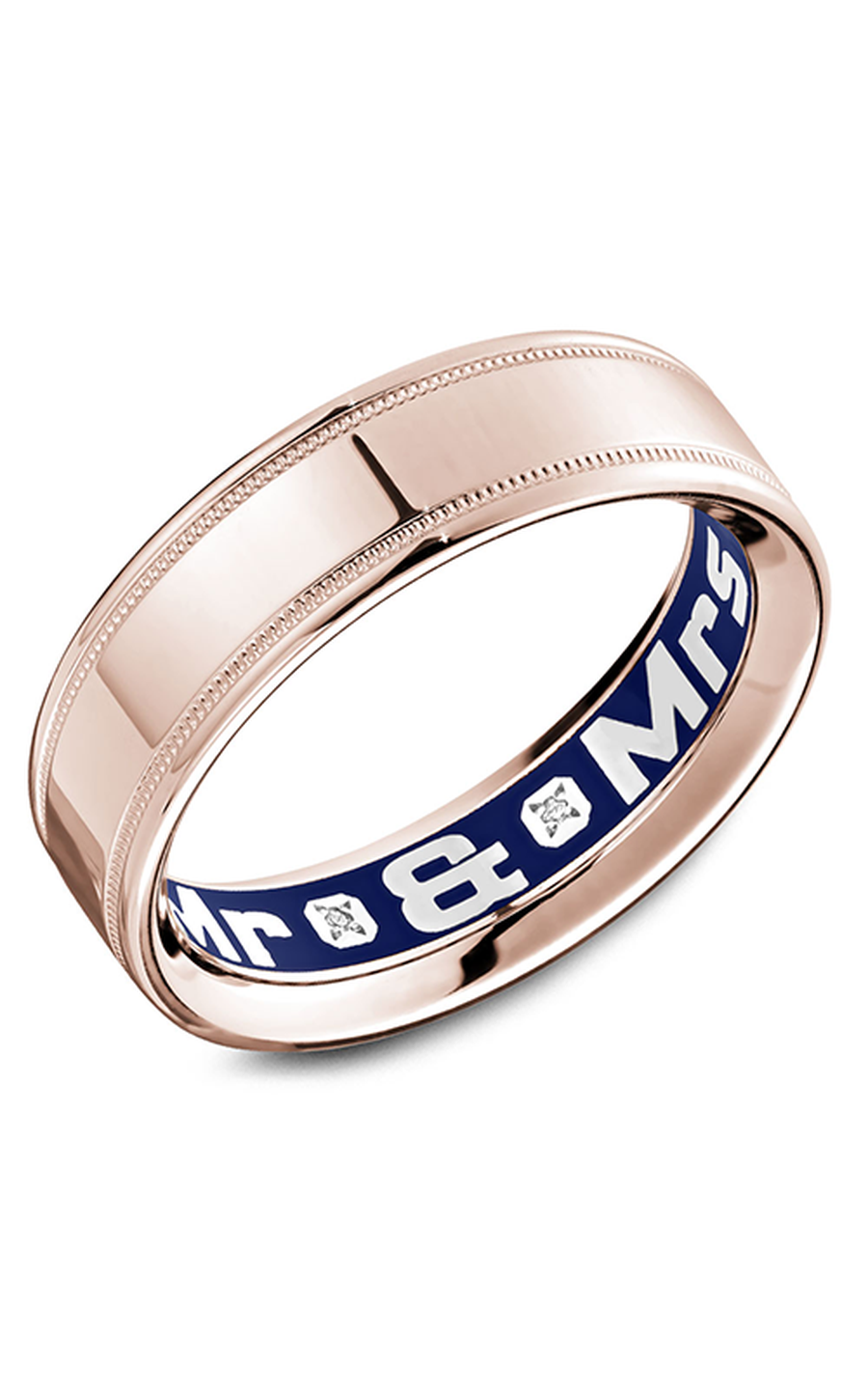 14K Rose Gold Gents Round Wedding Band