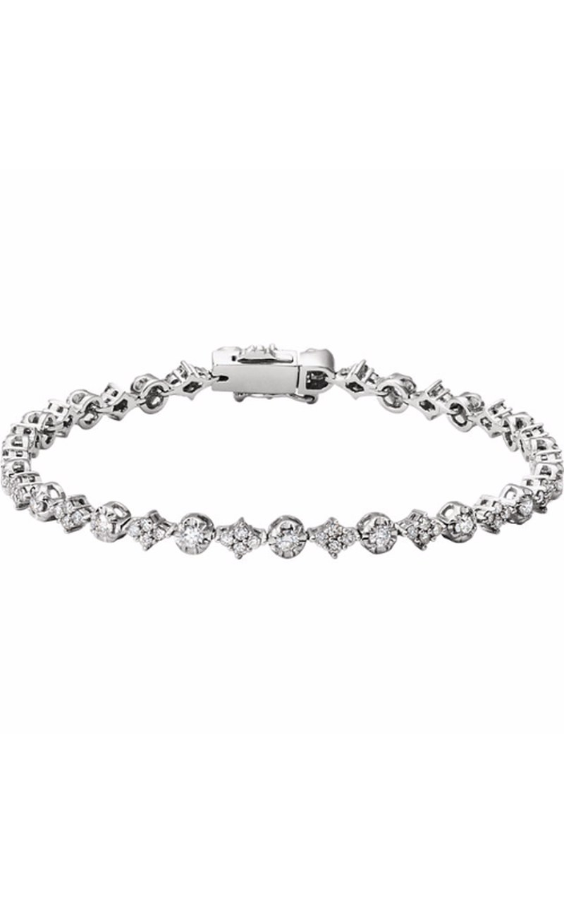 14K White Gold Diamond Bracelet