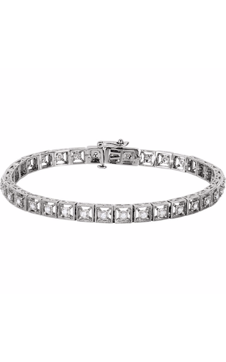 14K White Gold Diamond Bracelet