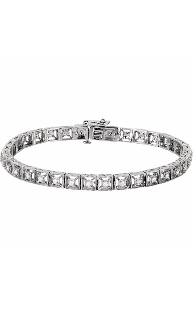 14K White Gold Diamond Bracelet