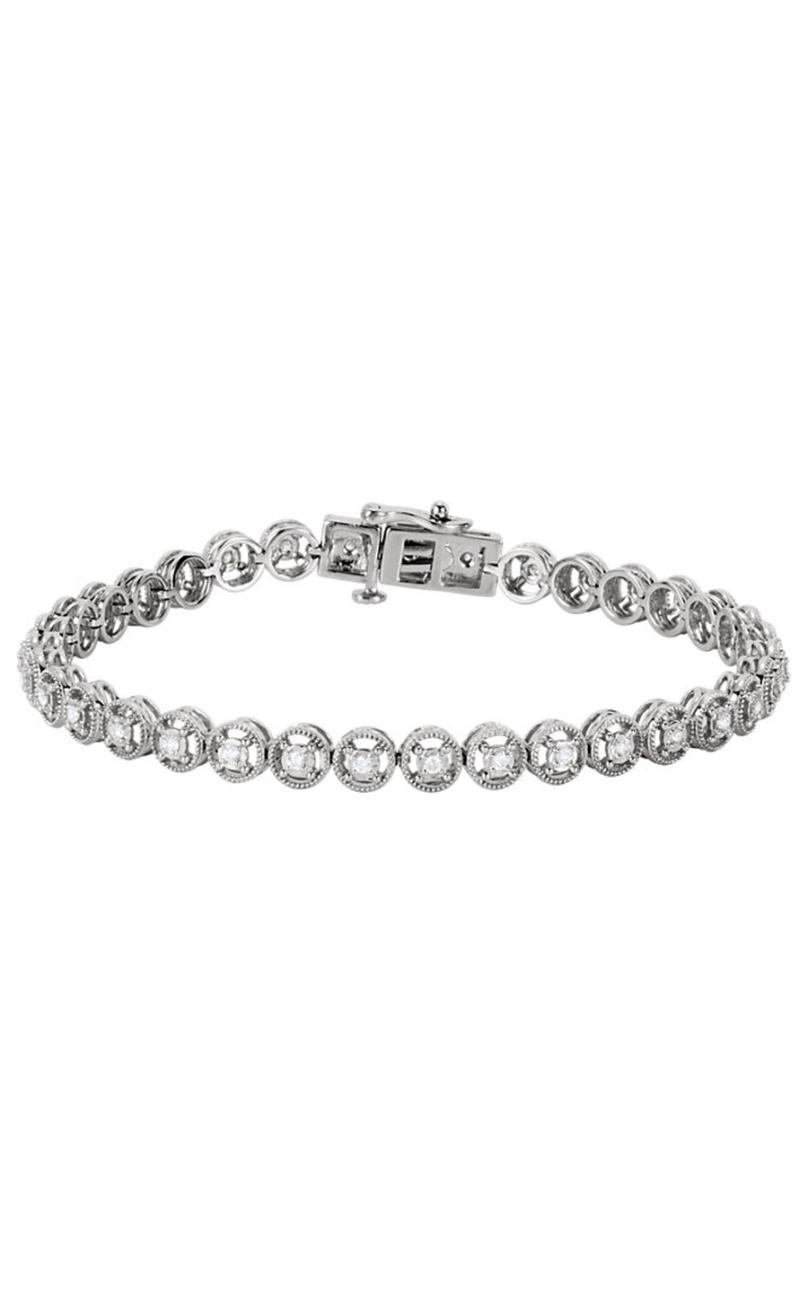 14K White Gold Diamond Bracelet