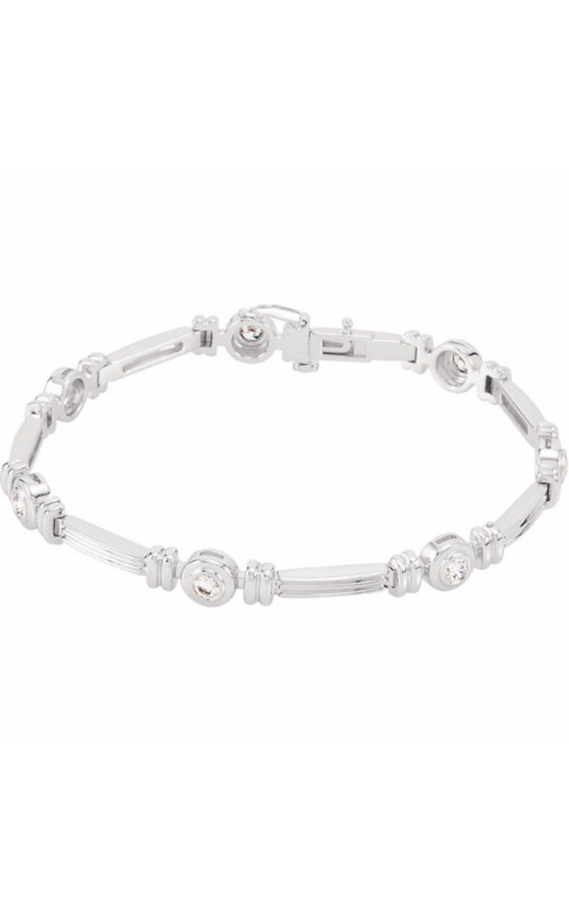 14K White Gold Diamond Bracelet