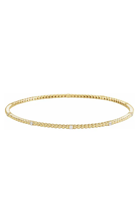 14K Yellow Gold Bangle and Diamond Bracelet