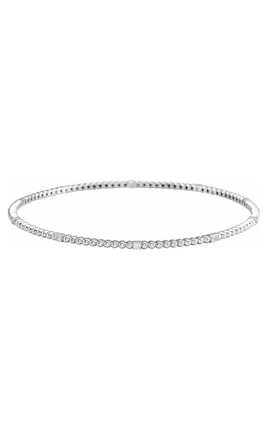 14K White Gold Bangle and Diamond Bracelet
