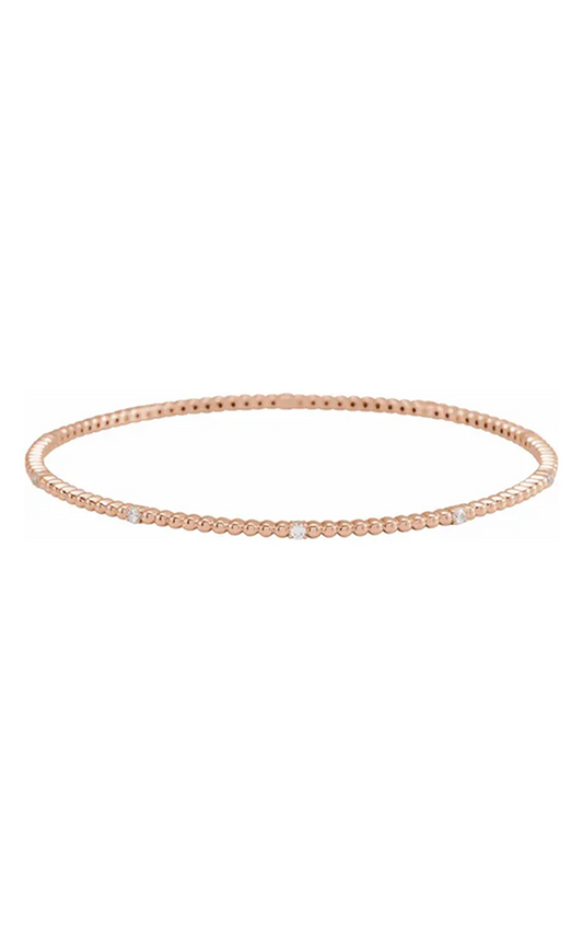 14K Rose Gold Bangle and Diamond Bracelet