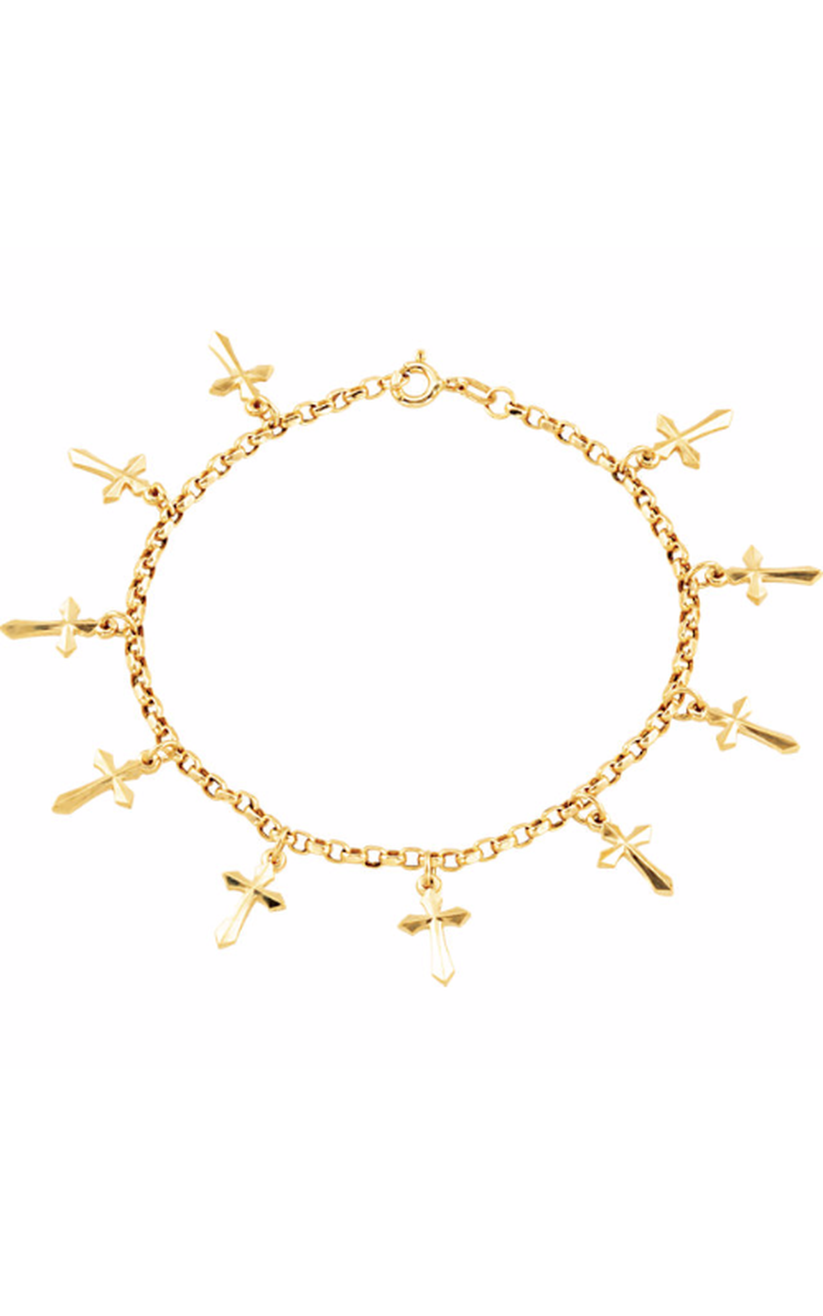 14K Yellow Gold Religious and Symbolic Bracelet
