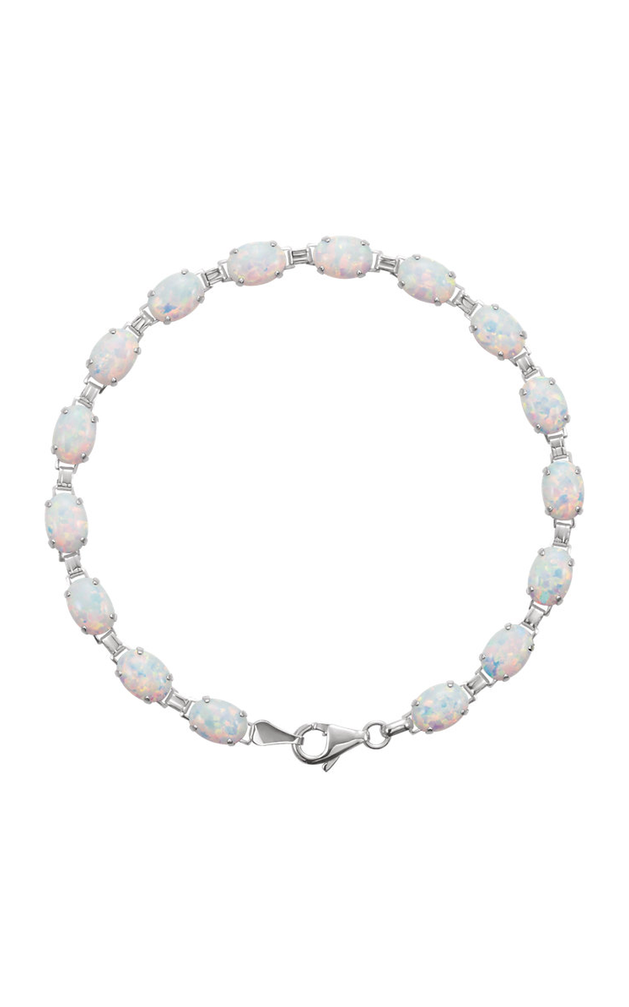 14K White Gold Gemstone Bracelet
