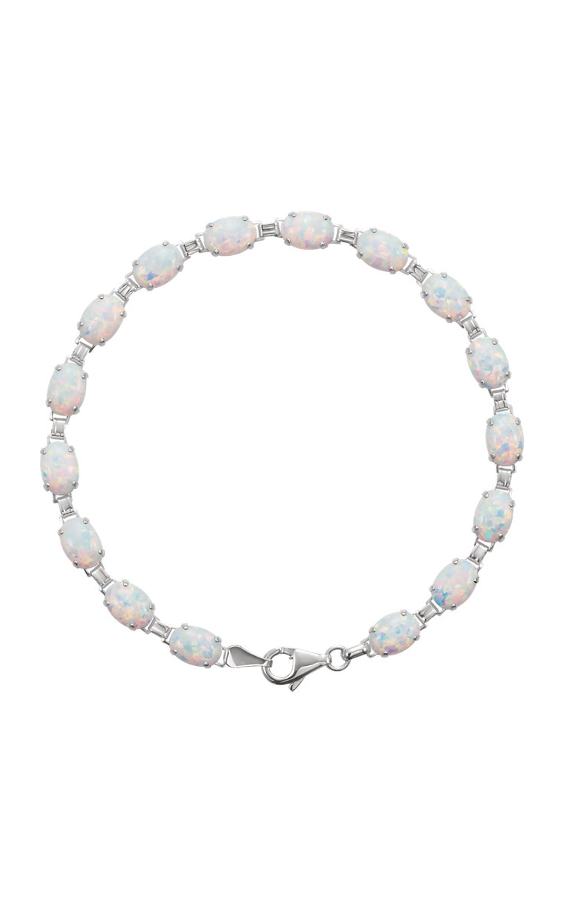 14K White Gold Gemstone Bracelet