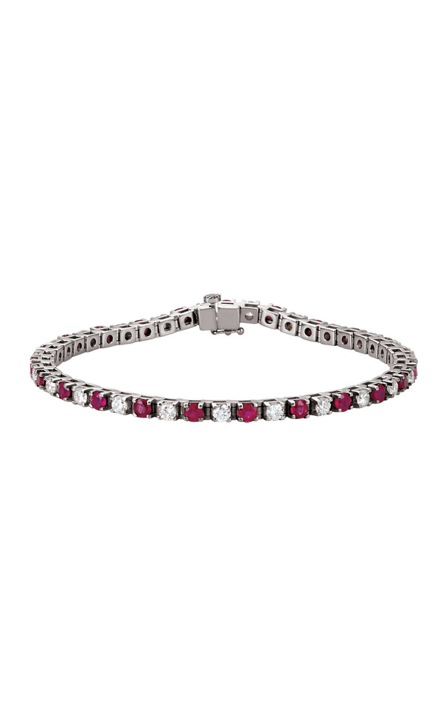 14K White Gold Gemstone Bracelet