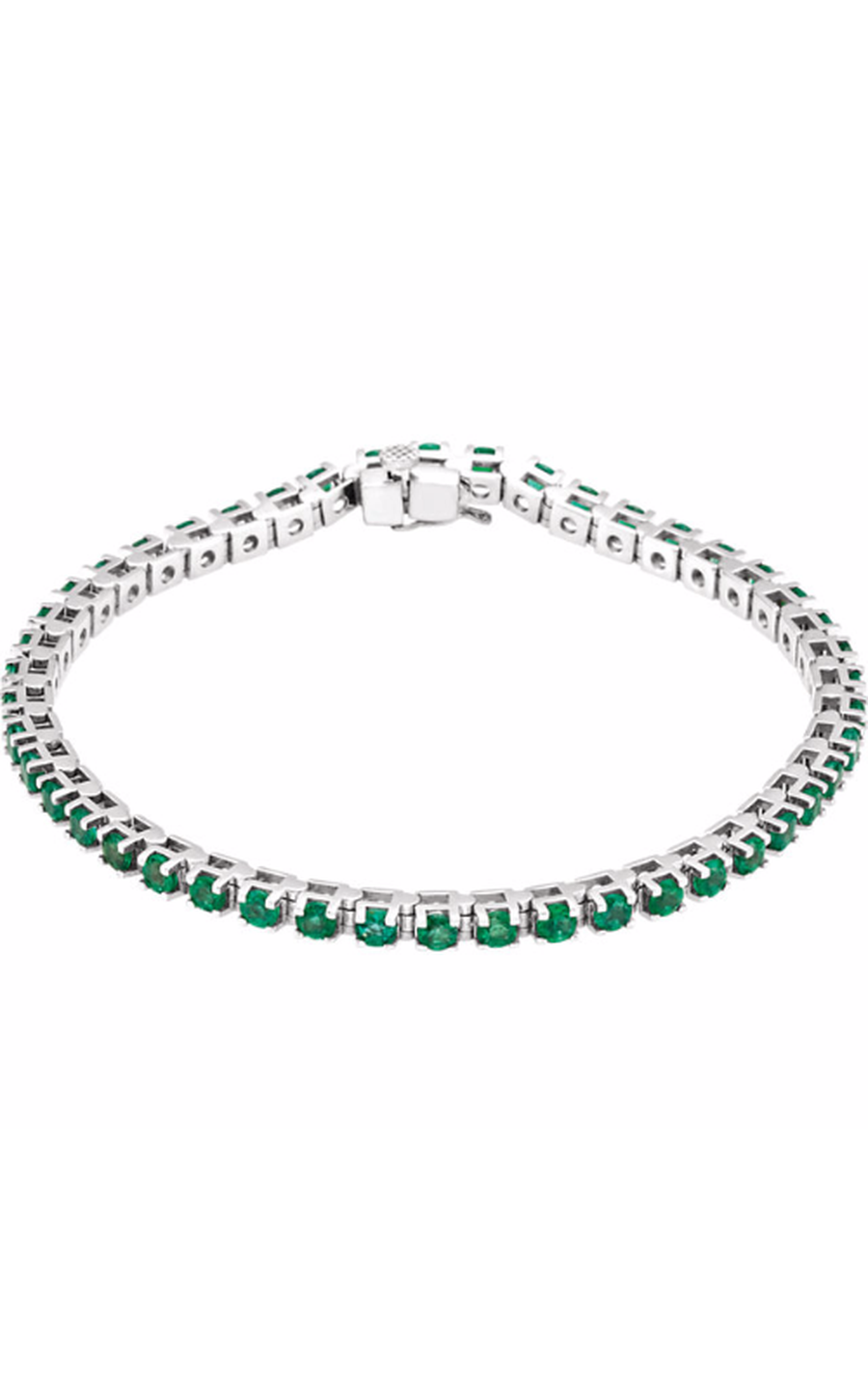 14K White Gold Gemstone Bracelet