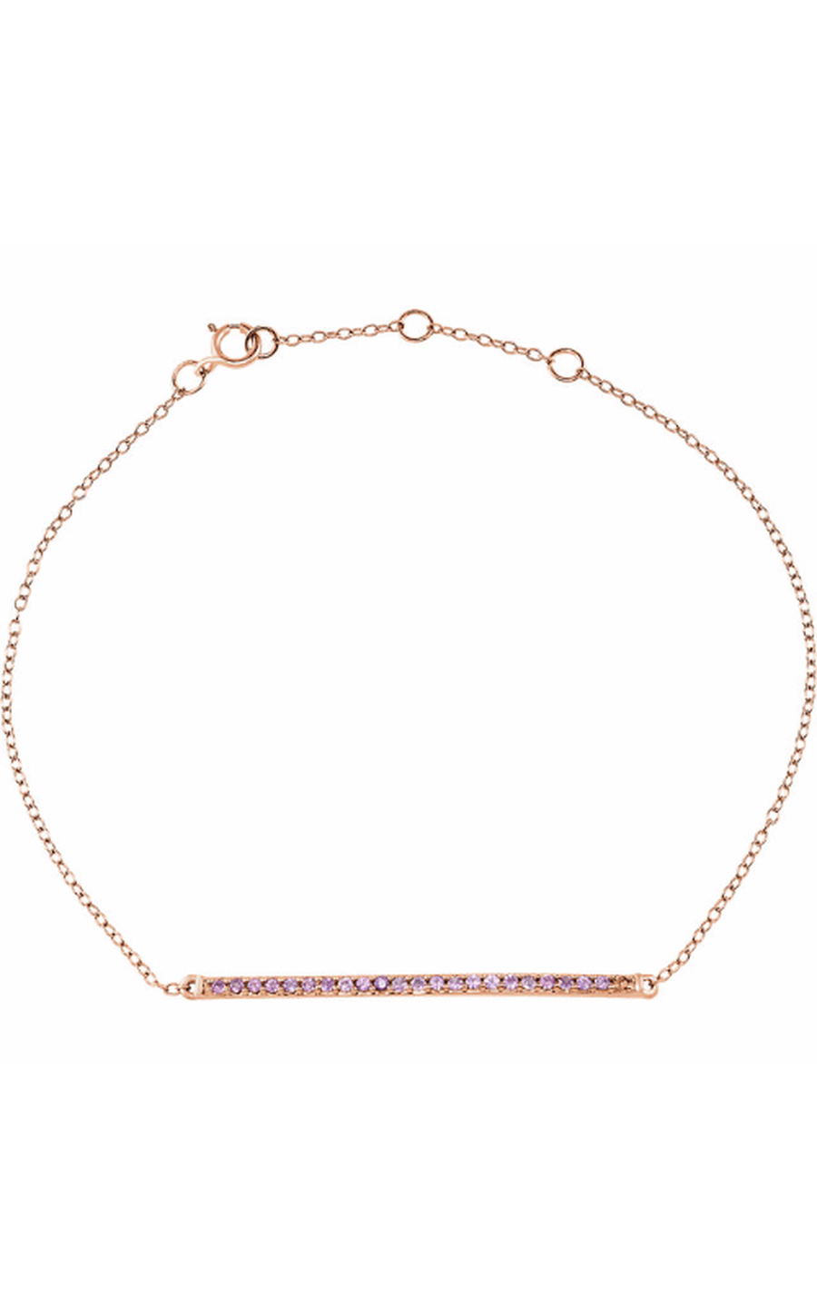14K Rose Gold Gemstone Bracelet