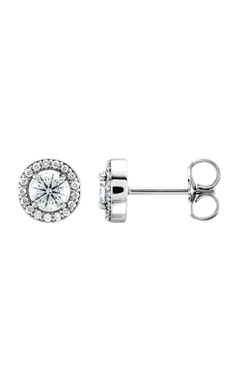 14K White Gold Diamond Earring