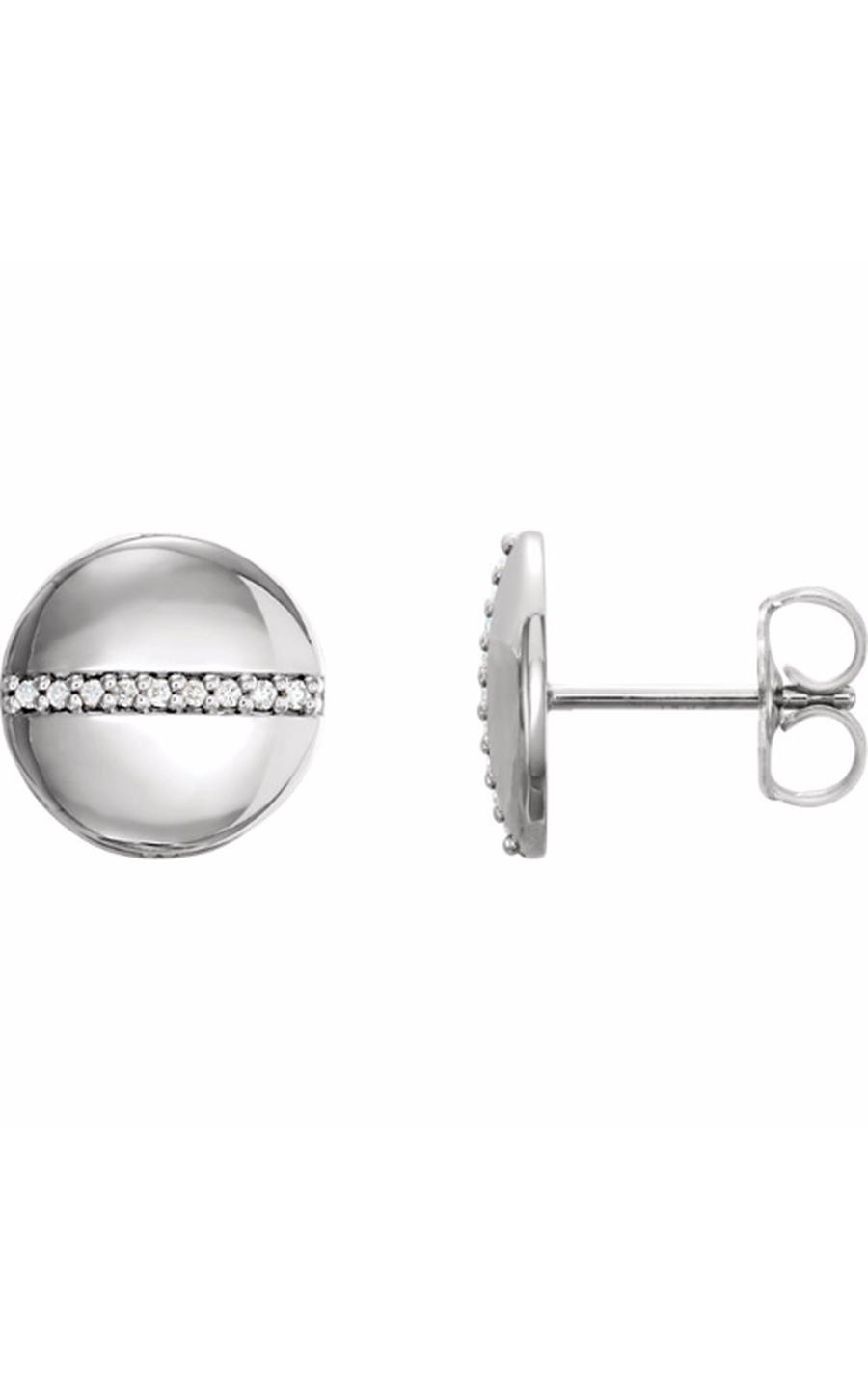 14K White Gold Diamond and Stud Earring