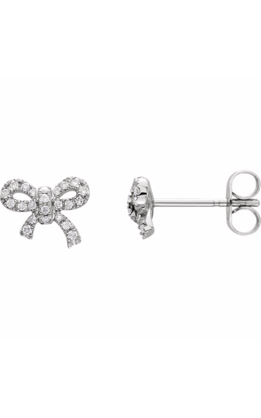 14K White Gold Diamond and Stud Earring