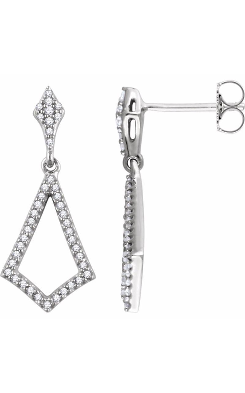 14K White Gold Diamond Earring