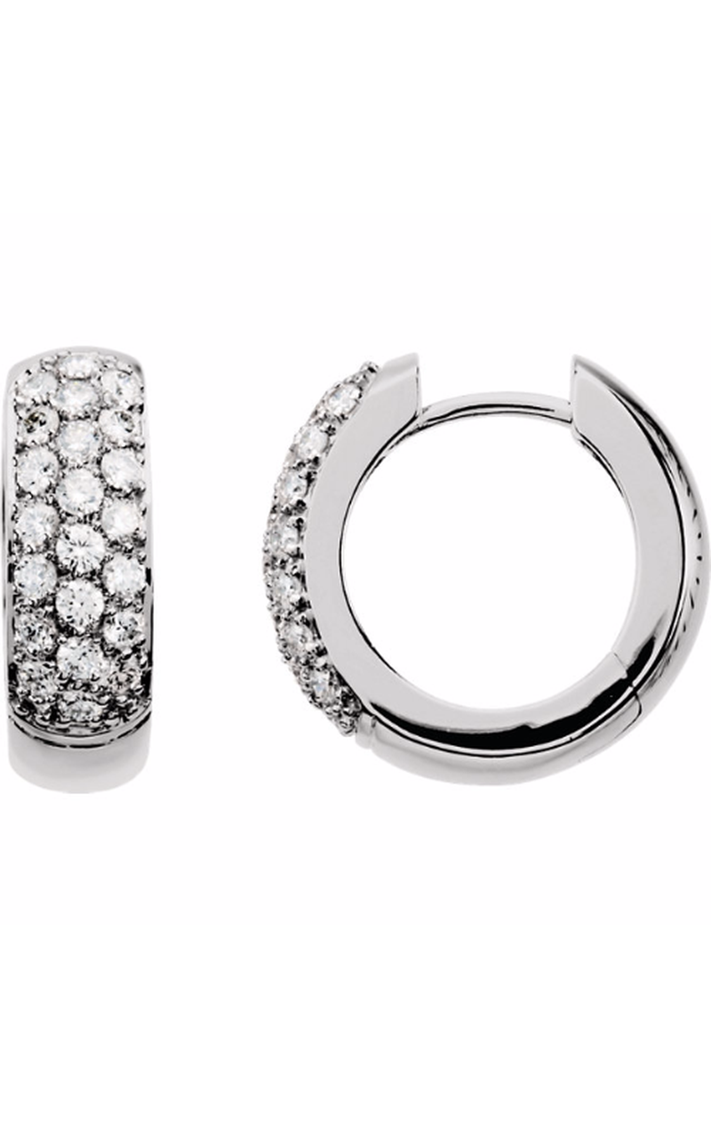 14K White Gold Diamond Earring
