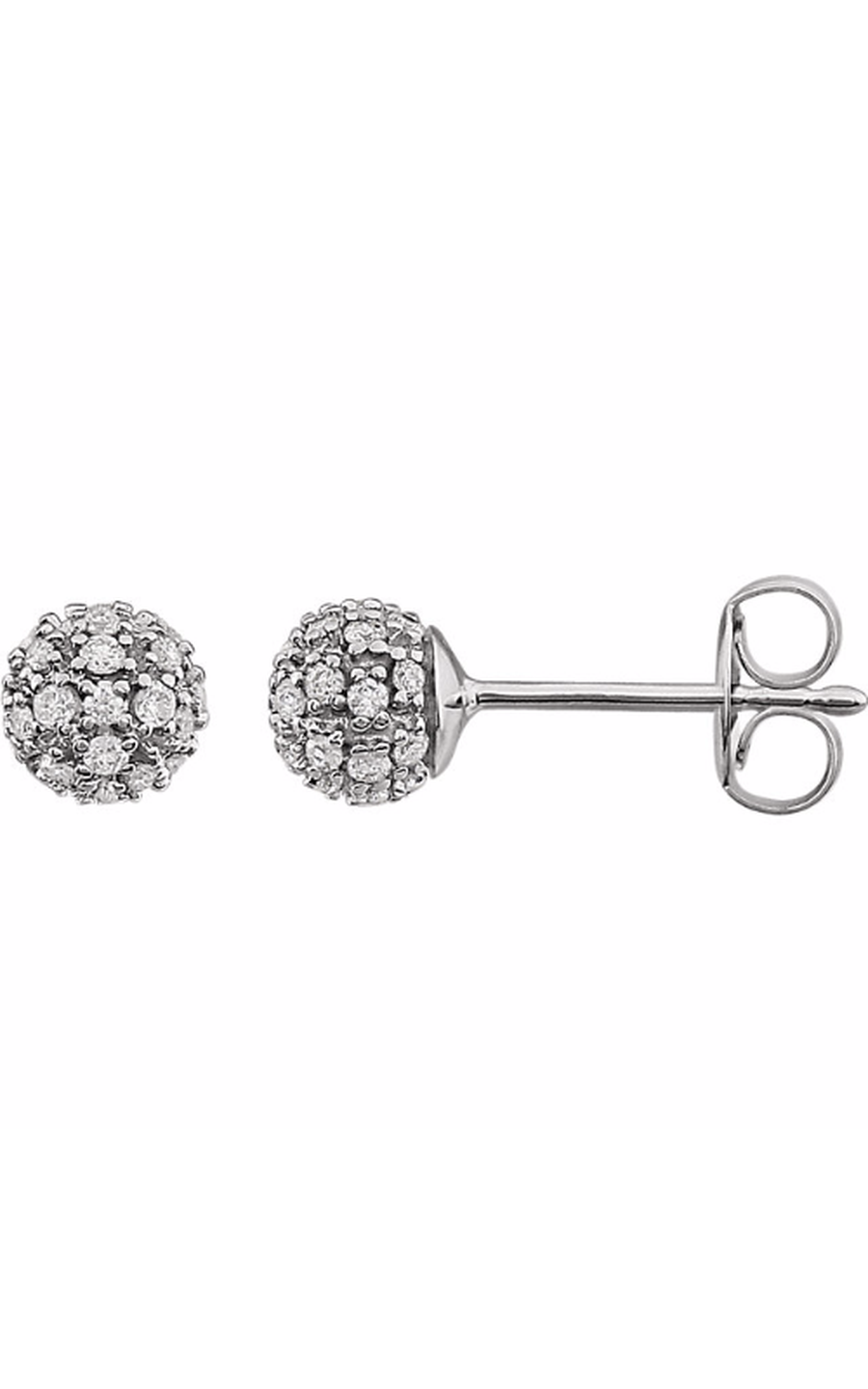 14K White Gold Diamond and Stud Earring