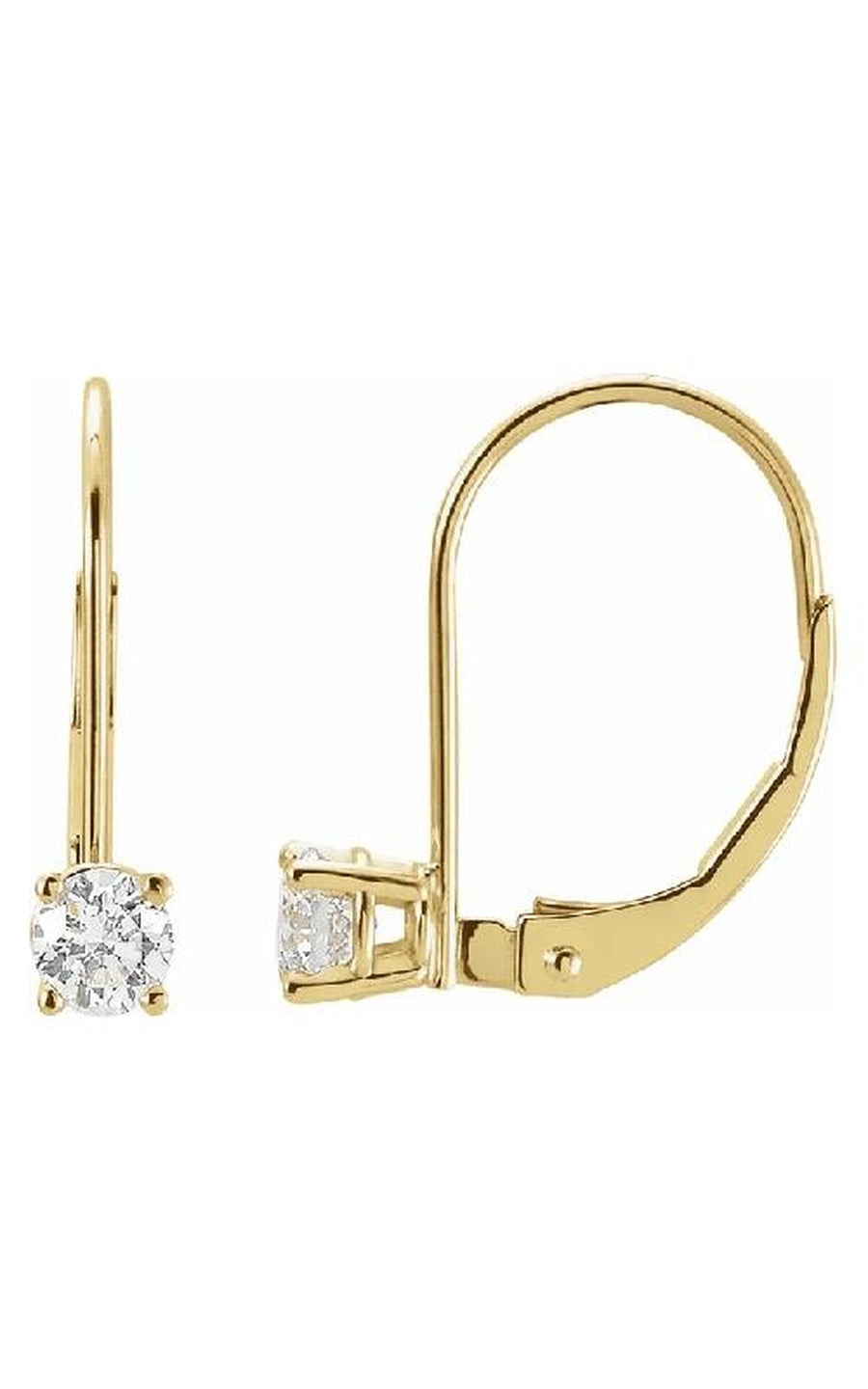 14K Yellow 1/2 CT Natural Diamond Earrings