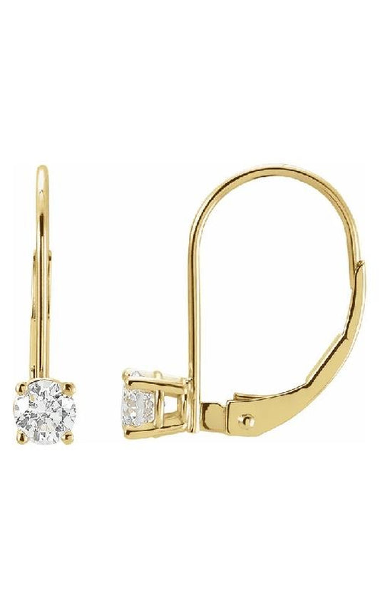 14K Yellow Gold Diamond and Drop Earring