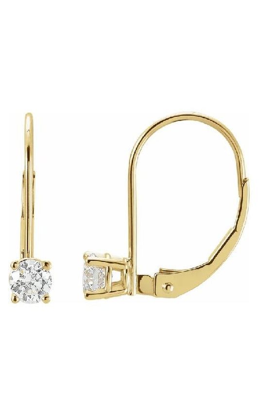 14K Yellow Gold Diamond Earring