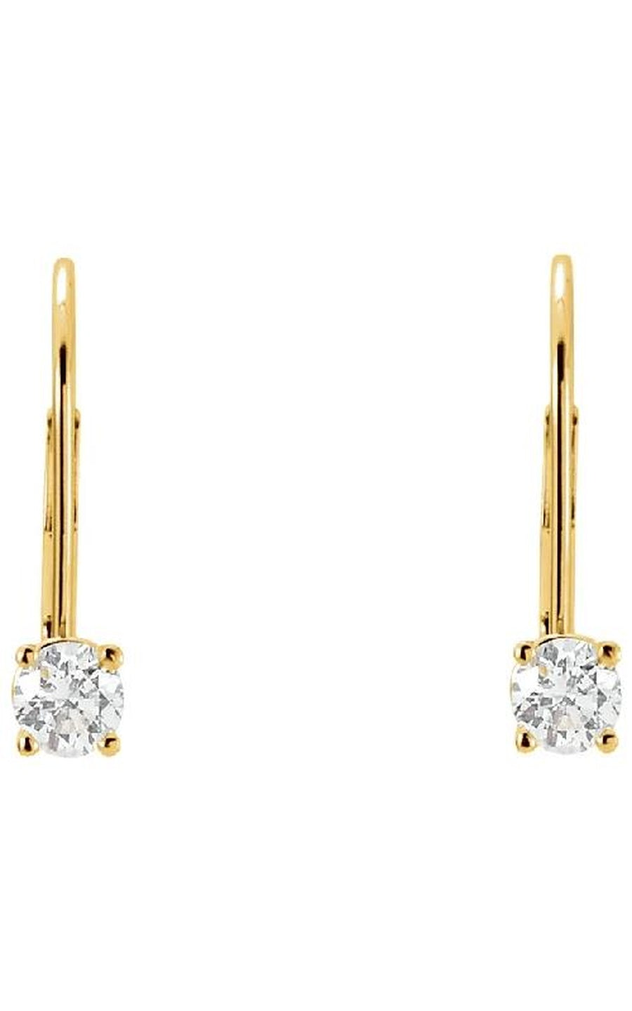 14K Yellow Gold Diamond and Drop Earring