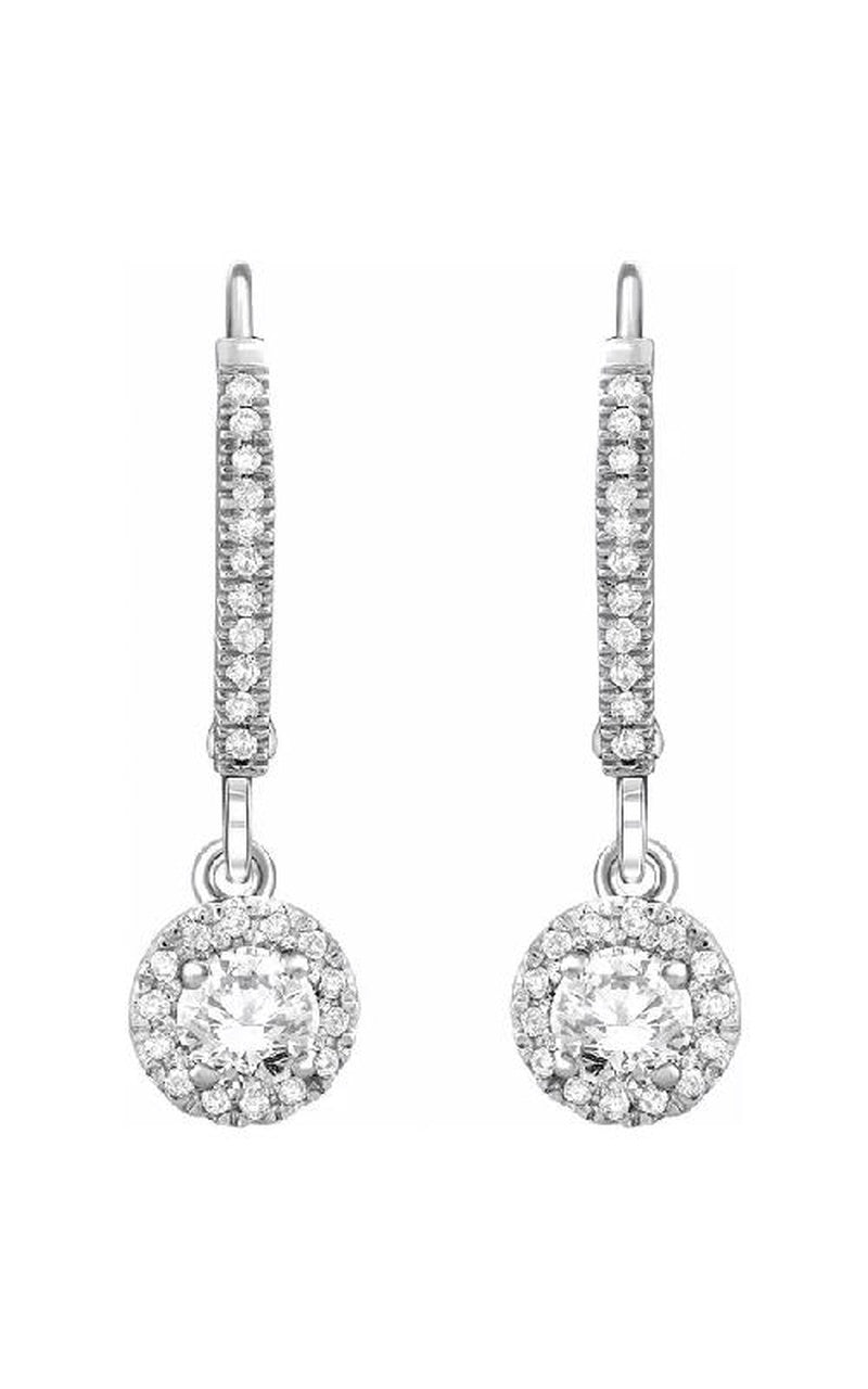 14K White Gold Diamond Earring