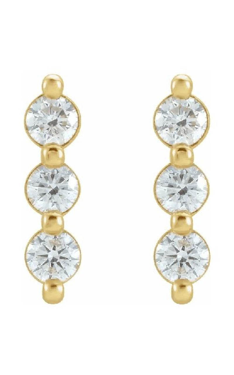 14K Yellow Gold Diamond Earring