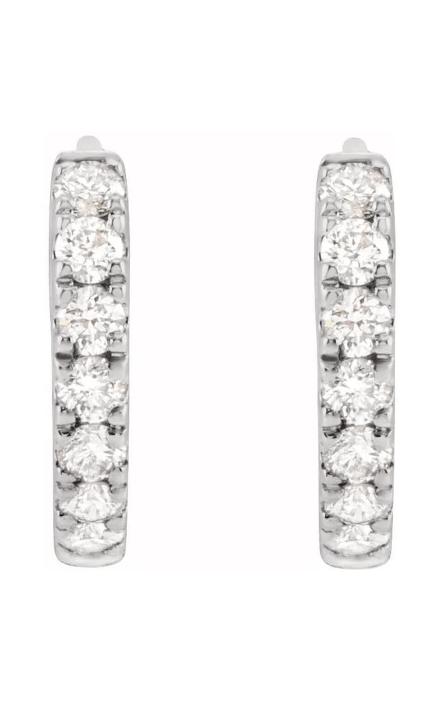 14K White Gold Diamond and Hoop Earring