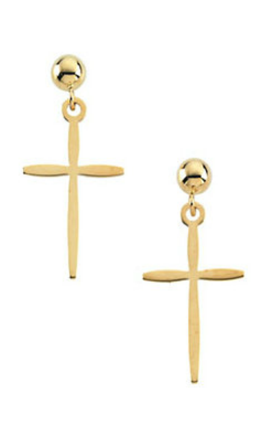 14K Yellow Gold Metal and Drop Earring