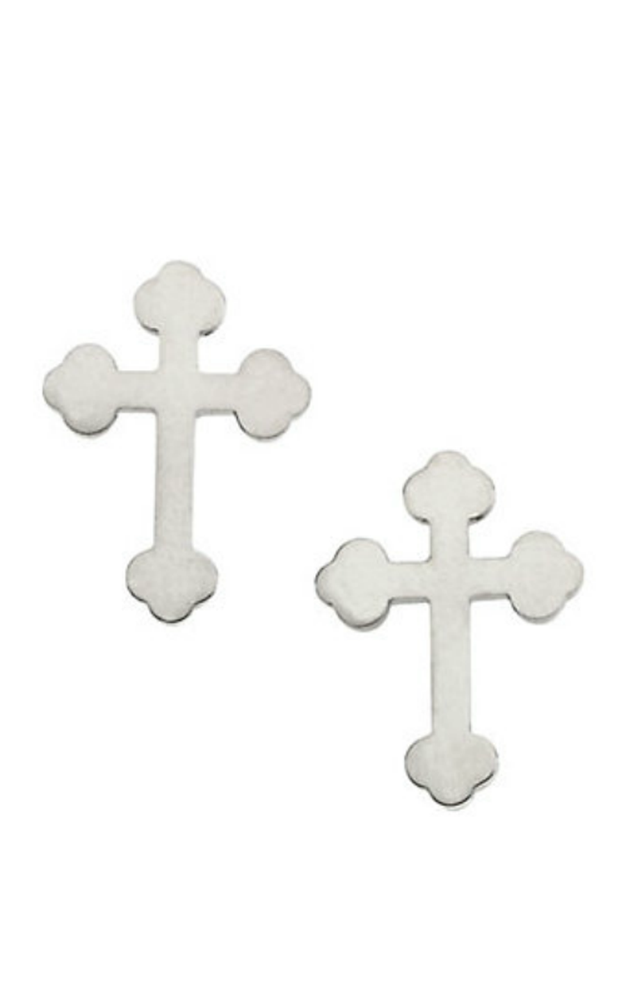 14K White Gold Religious and Symbolic Earrings