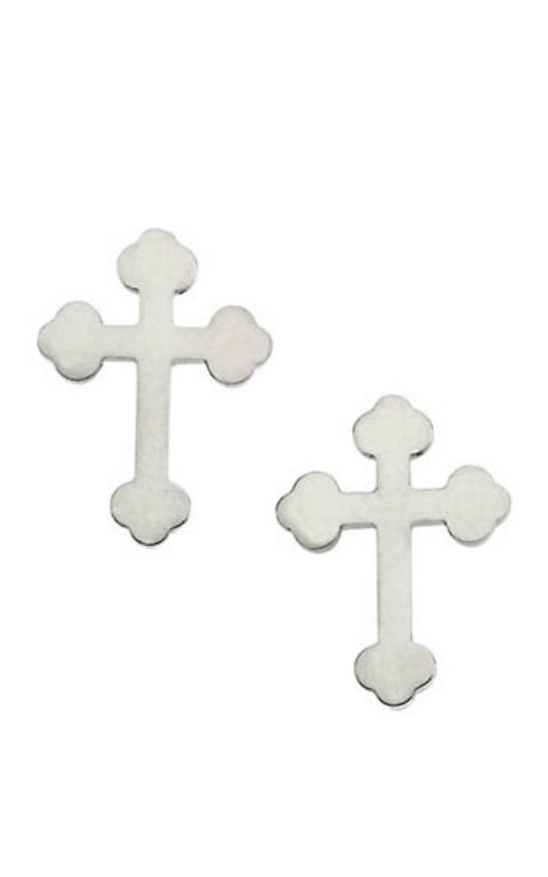 14K White Gold Religious and Symbolic Earring